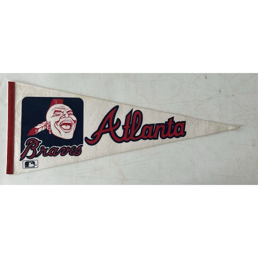 Vintage Atlanta Braves Chief Noc-A-Homa Felt Pennant 30” MLB Baseball
